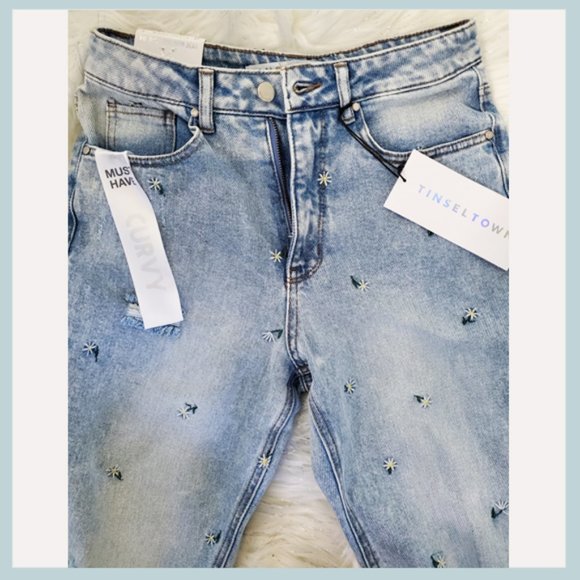 Tinseltown Daisy Mom Jeans Size 5 - Picture 6 of 7